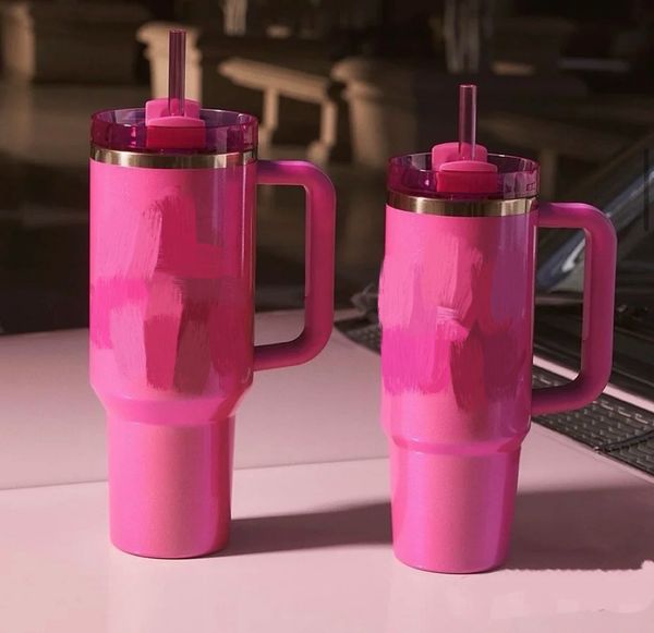 

USA Pre-Sale 15th Barbe Shack Fancy Blue Magnolia Rose Lilac 40oz Stainless Steel Mug with Handle Lid and Straw Touring Car Cup Slate Warm Cool cup, Multi-color