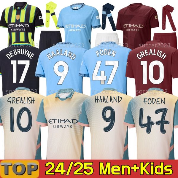 

4XL 24/25 Haaland MANS CITIES soccer jerseys FODEN GREALISH DE BRUYNE DOKU 2024 2025 Erling KOVACIC RODRIGO EDERSON M. fans Player version football shirts kids kit, Yellow