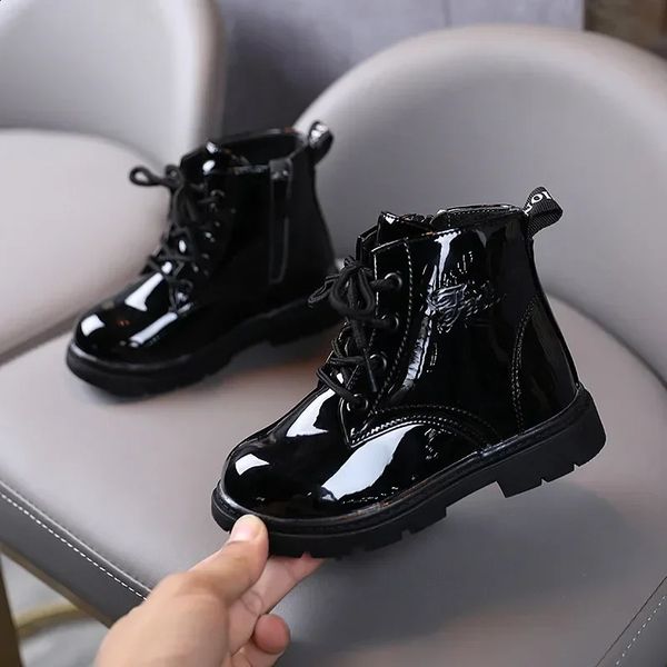 

Botas Boys Ankle Spring Autumn Childrens Sneakers Girlsshoes Fashion Lacquer Leather Short Boots Kids Shoes ea8f, Blue