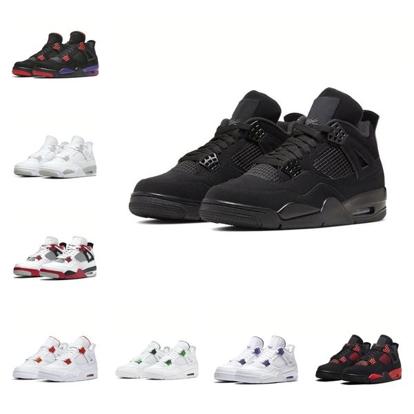 Basketball Shoes With Box Men Women Sneakers Mens Black Cat Military Blue Fire Red Thunder Wet Cement Cool Grey Womens Sport Outdoor Shoes 36-47