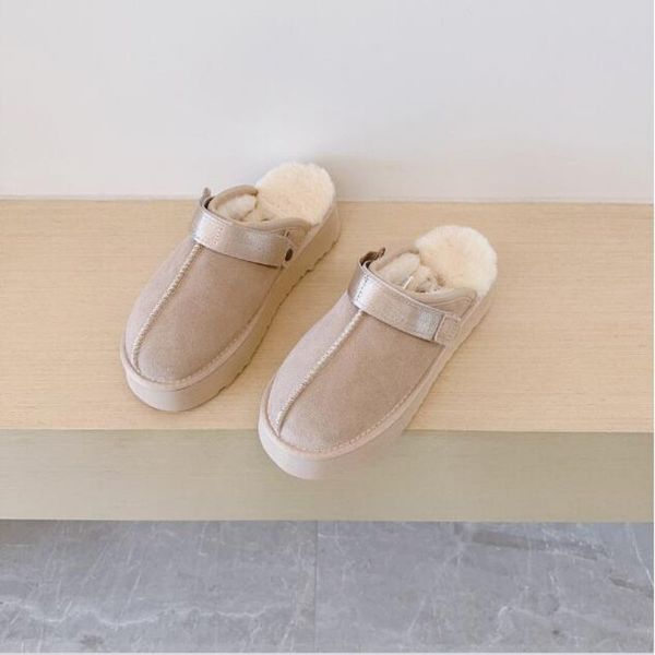 

Womens Tazz Slippers Tasman Fur Slides Classic Mustard Seed Sand Ultra Mini Platform Boot Slip-on Les Petites Suede Wool Seal Winter Designer Size 35-44 Free shipping, Grey