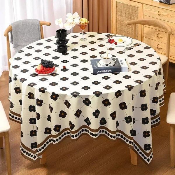 

Table Cloth 2024 Round Fashion Simple Indoor Waterproof GREY