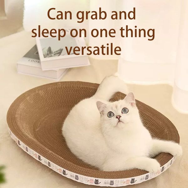 

Halloween Cat scratch board cat nest integrated wear-resistant and shavings free round cat bowl large cat paw cat basin scratch resistant cat - oval