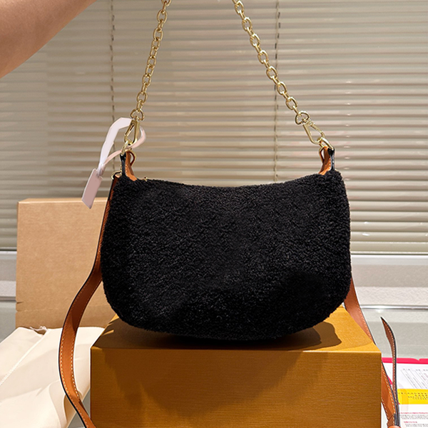 

Brand messenger bag Women's chain handbag 2022 New 5A leather shoulder bag Crescent shaped designer fashion Tote wallet, Brown
