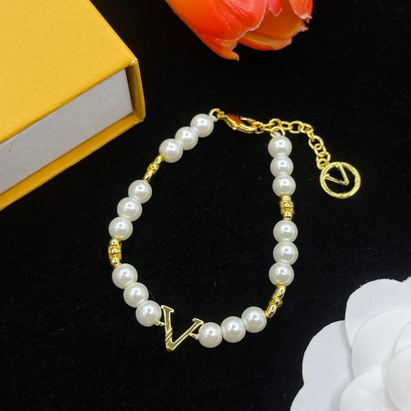 

Designer Bracelet Luxury Pearl Bracelet Birthday Bracelet High Quality Womens Party Wedding Jeweley Gift