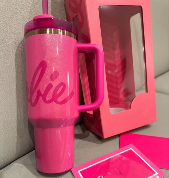

DHL 40oz Shiny Hot Pink Cups Rose Blue Magnolia Lilac ral Stainless Steel Tumblers with Silicone Handle Lid Straw Purple Stars Travel Car Mugs With Box 0919, Multi-color