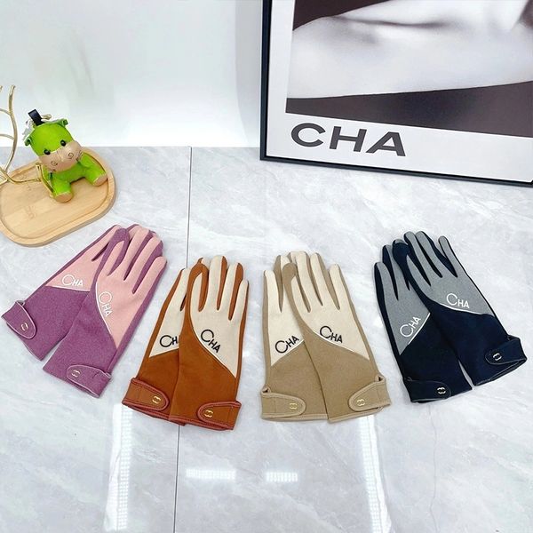 

Designer Mens Autumn Wools Gloves Warm Luxury Winter Women thickening Knitted glove Five Fingers Cold proof Touch screen Mittens