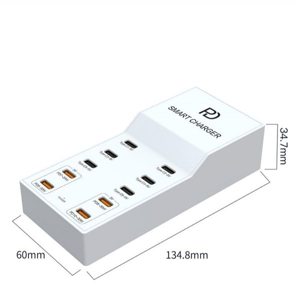 

IN 1 Multi Port Intelligent Charger 72W multi port Type-C charger, high-power USB mobile phone tablet 10 hole charger
