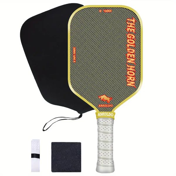 

AMOLDO Thermoformed Titanium T800 Carbon Fiber Pickleball Paddle Power and Control 16mm Core Professional racket
