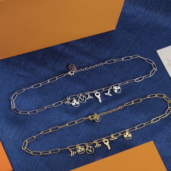 

Women Luxury Choker Necklace Designer Brand Letter Pendant Chain 18K Gold Plated Wedding Party Jewelry Accessories Gift