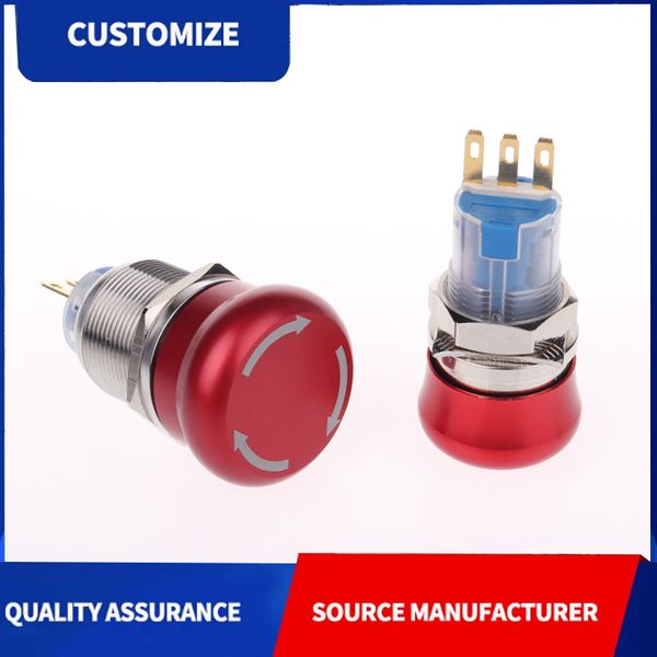 

Button switch M22 emergency stop button switch waterproof anti-vibration small accessories metal button wholesale