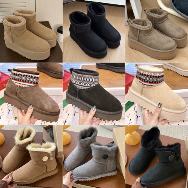 

Luxury boots for women classic famous designer shoes Winter new wool thick soled cotton shoes non-slip outing snow boots comfortable warm solid color fashion shoes, *24