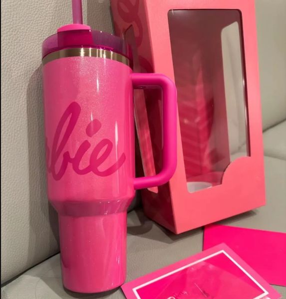 

US STOCK New Pre-sale Barbei Collaboration H2.0 40oz Holiday Stainless Steel Tumbler with Silicone Handle Lid and Straw Mug Target Water Bottle GG0920, Multi-color