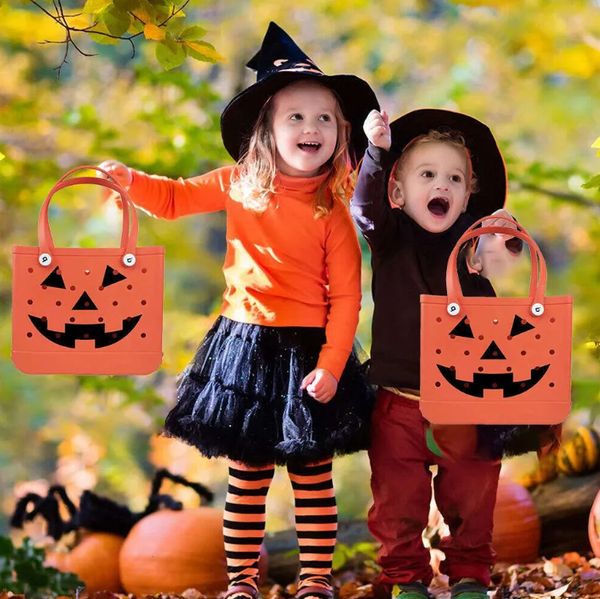 

Girls Halloween Pumpkin Green Grinch Monster EVA Candy Handbags Beach Bogg Bag EXTRA Large Shopping Baskets New Arrival