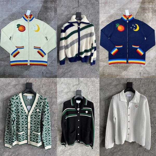 

Sweater High Quality Men Designer Knitted Zipper Jacket tn New Product Fashion Luxury Lapel Neck Button Print Casual Versatile Loose Knit Cardigan Shirt Coat Tops, Lihgt green