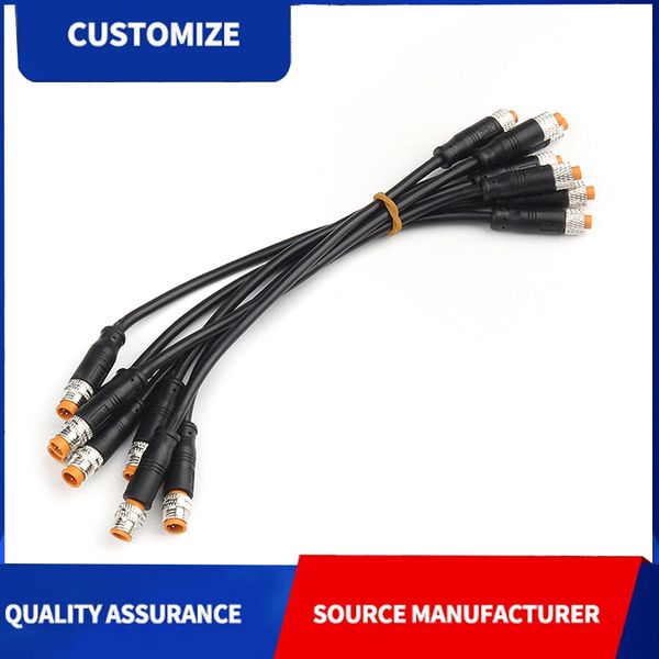 

Custom M8 waterproof wire pairs plug waterproof wiring harness waterproof connecting wire power supply
