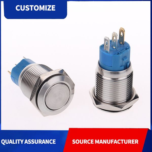 

Push button switch M16 no light metal switch waterproof anti-vibration small accessories metal button wholesale
