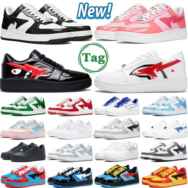 

designer casual shoes mens sneakers womens trainers Outdoor jogging shoe New Style of Shark Face White Black Patent Camo Blue size 36-45, Royal blue