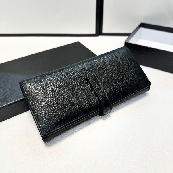 

Designer bag Luxurys Classic Wallets Cowhide Leather Wallet Card Holder coin purse Handbags Classic Clutch Bags Purse Card Women Ccredit card slot 19cm, Black