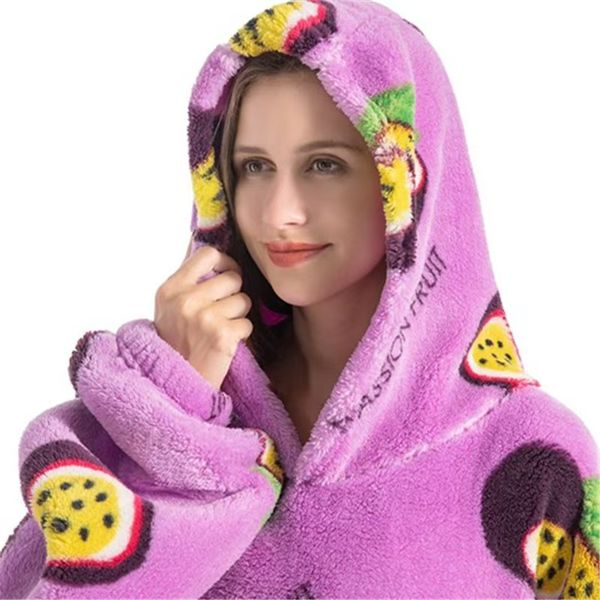 

womens hoodie blanket hoodie designer hoodies sweatshirt large warm pullover new women print casual loose long sleeve round collar pullover size s-xl, Lavender