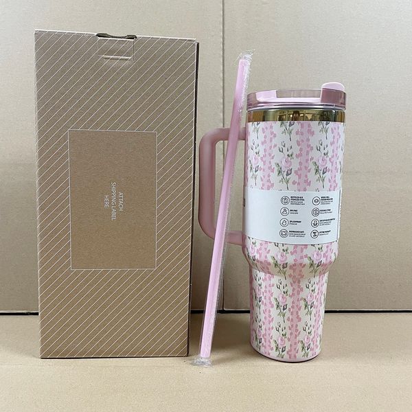 

40oz Purple Stars ral Love Shack Fancy Stainless Steel Tumbler With Handle Straw Lid - Total 50pcs Available / 40 oz Travel Water Bottle Drinking Cup, Multi-color