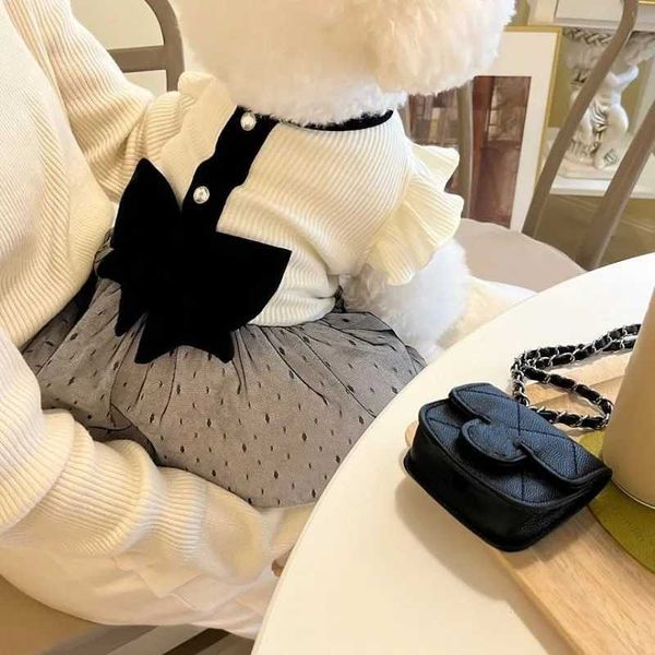 Summer Dog Clothing Luxury Dog Dress Bow Lace Dog Skin Cotton Dog T-shirt Girls Dog Clothing Chihuawa Bixiong Clothing X2409212