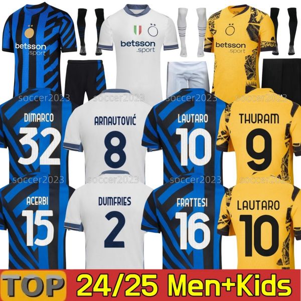 

4XL 2024 INTERS Milan Soccer Jerseys BARELLA LAUTARO CORREa GIROUD 2025 ARNAUTOVIC ZIELINSKI THURAM BRAHIM J.CORREA 24/25 Football Shirt Uniforms Men Kids Kit Sets, Black