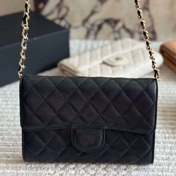 

Designer bag Classic Crossbody Bags Leather Classic Shoulder Bag card holder Chain bag Luxurys Purse Card Women Ccredit card slot Messenger Bag Fortune Bag20cm, Khaki