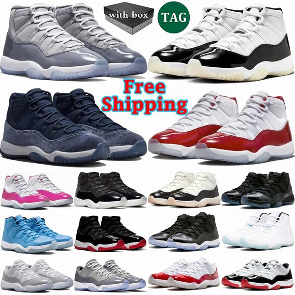 

Free Shipping with box basketball shoes cool grey cherry high cement grey low snake skin pink bred gamma pink University Blue designer trianers sneaker, Red