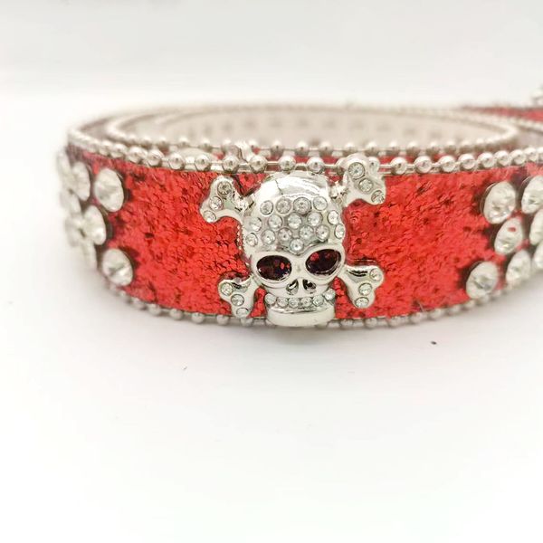 

Luxury Women genuine leather accessories rhinestone fashion decorative ladies edition jeans wide belt for lady, Red