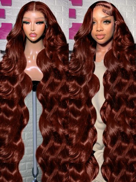 

Brown 250% Reddish Body Wave 13x6 HD Lace Front Wig 30 32 Inch Water Wave 13x4 Lace Frontal Human Hair Wigs For Women PrePlucked al s