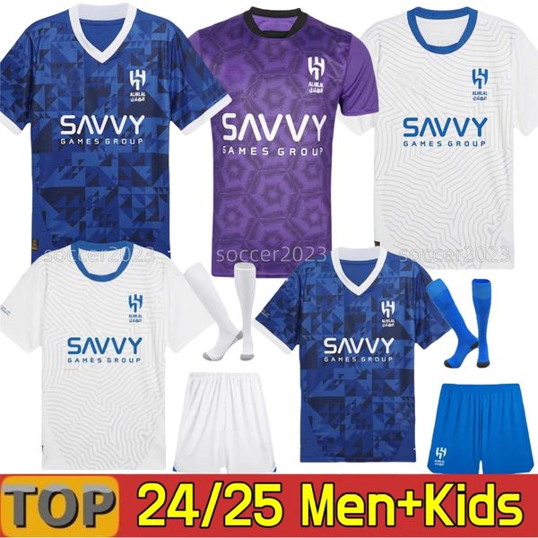 

2024 2025 Al Hilal Saudi soccer jerseys NEYMAR JR MALCOM NEVES SERGEJ VIETTO KOULIBALY LGHALO KANNO home away 3rd 24 25 football shirt adults kids kits, 24 25 home adult