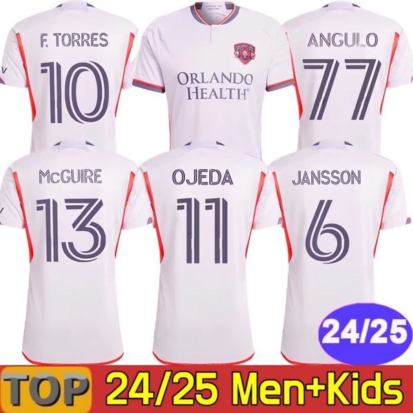 

24 25 Orlando City SC Soccer Jerseys F.TORRES Kids Kit Man Major League 2024 2025 Football Shirt Primary Home Purple The Wall Away White Legacy L.MURIEL OJEDA JANSSON, 24 25 away aldult