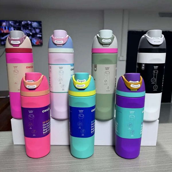 

OWALA Insulated New Cup 316 Stainless Steel Space Pot Outdoor Vacuum Sports Water Bottle, Bright green