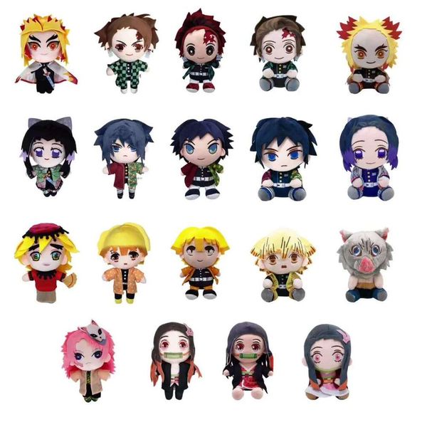 

New Anime Cartoon Figure Tanjirou Nezuko Agatsuma Zenitsu Demon Slayer Plush Toys Dolls, Black