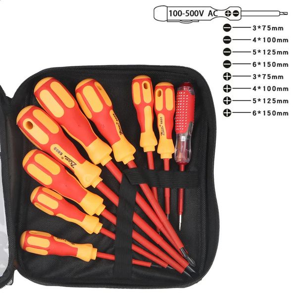 Magnetic Screwdriver Set Insulated Phillips Slotted Bits Electrician For Hand Tools Multifunctional 240918