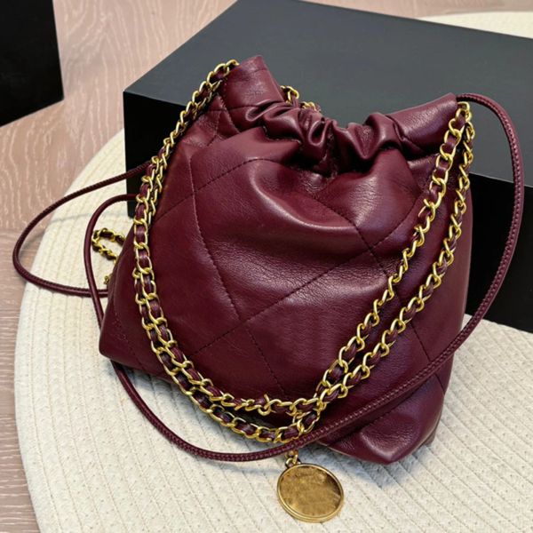 

Fashion Mini Totes Woman 22 Cross Body Shoulder Water Bucket Designer Drawstring Backpack Laptop Bags Hobo Duffel Shoppings Bag Dia Lattice, White