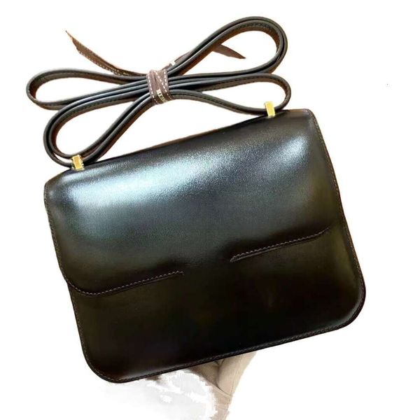 

10A Designer Top Hand-Made Tote Classic Handbag 18Cm Imported Leather Bag Exquisite Beeswax Thread Hand-Sewn Belt Box An, Burgundy