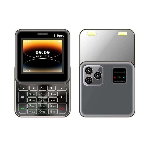 

i19 New Pro Square Slide Mini Mobile Phone 2.4inch Dual SIM 2G GSM Camera FM Bluetooth Unlocked Button Feature Cell phone, Black