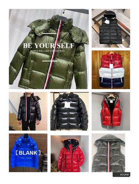 

Man women designer vest jacket Zipper embroidery winter women parka Overcoat fashion outdoor windbreaker couple thickening Letters Printed Outwears coat, M1-matte black