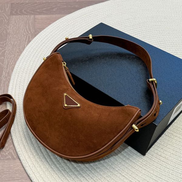 

Designer bag luxurys Zipper Fashion Deerskin Armpit bag Half Moon Package Handbags Crossbody Bag Shoulder Bag saddle bag Messenger Bag Fortune Bag 22m, Chocolate