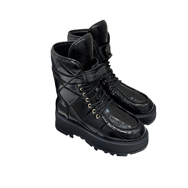 

Designer boots Women boots luxury boots bread short boots fashion retro round head buckle martin knight winter boots Lace-up Short Leather Women Platform Low heels, Color2