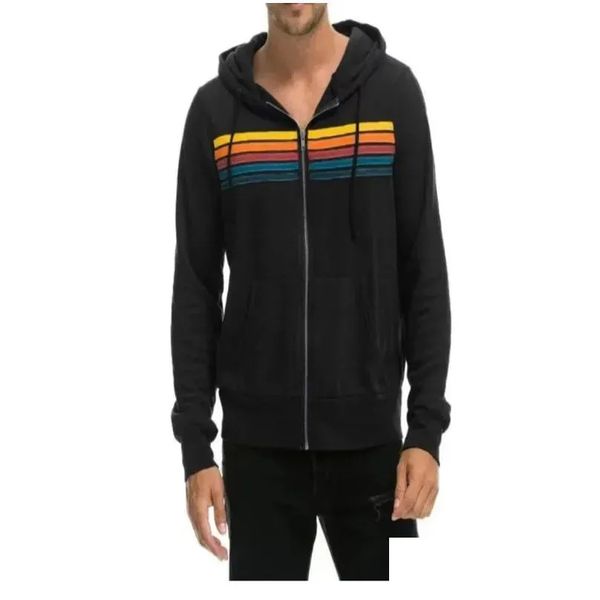

mens hoodie sweatshirts designer hoodie aviator nation men Luxury Hoodie Women Black White Rainbow Pocket Zip Up Ladies couple swetshirt swert shirt asian size s-2xl, Colour10