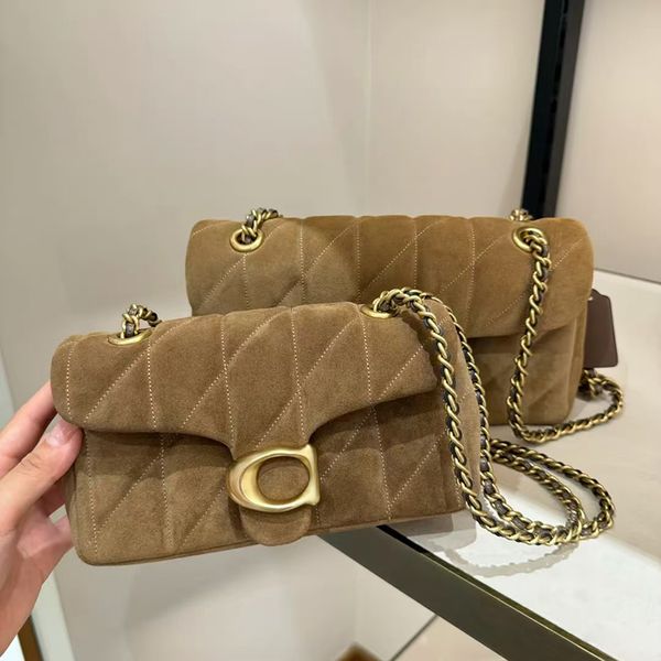 

Brown Purse Quilted Tabby Shoulder Suede Bag Designer Fashion Handbags Messenger Crossbody Bags Top Quality Soft Real Leather Chain Clutch Underarm Wallet Sacoche
