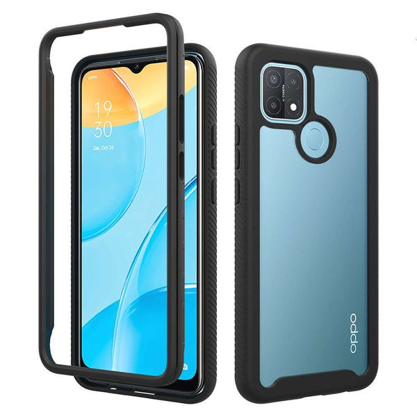 

For OPPO shanshi A15 Sports cases Shock absorption Case 360 Full Body Front Frame back Cove mobile Phone Shell, Black