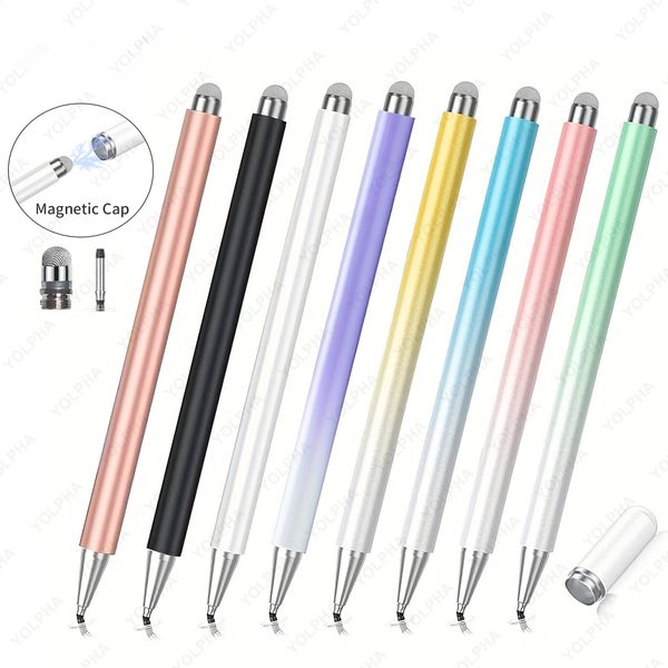 Stylus Pen Universal Touch Pens For iPad Phone Tablet Android Lenovo Xiaomi Samsung Apple Pencil 2 in 1 High Precision Magnetic Disc Capacitive Stylus Pencil