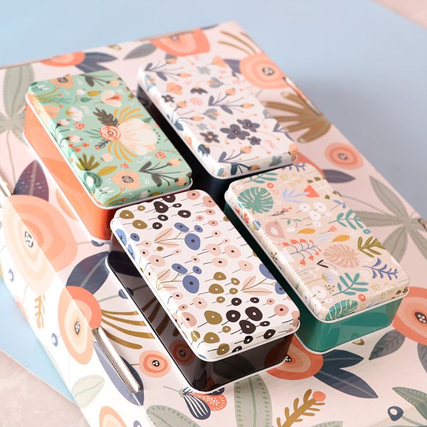 

Exquisite Pattern Square Sealed Dustproof Hairpin Leather Ring Debris Sorting Random Sheet Sundries Collection Containers Candy Storage Box, Multi-color