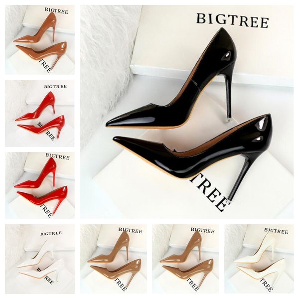 

Sexy Silk Satin Bow High Heels Pumps Pointed Toe Stiletto Heels Shallow Pumps Rose Yellow Black Beige Wedding Dress Shoes, Ivory