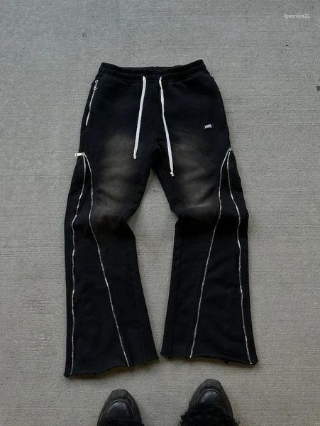 

Designer pants Men's Jeans Y2K Vintage Sweatpants Men Haruku Casual Zipper Decoration Pants Gothic Streetwear Hip Hop Women Cotton Straight Leg, A2