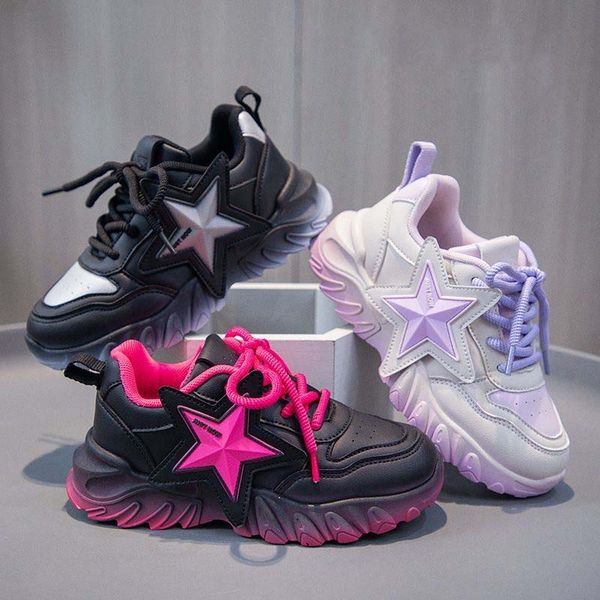 

Children Breathable Sneakers Designer Kids Outdoor Simple Fashion Running Boys Girls Athletic Star Anti Slip Thick Soled Shoes DPD2409268, Black